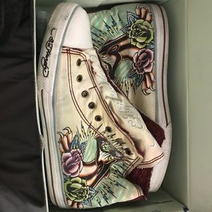 Authentic Ed Hardy High Too Converse